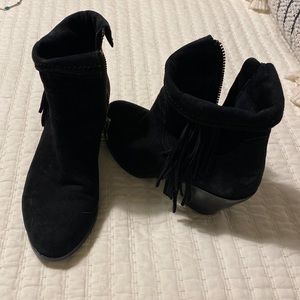 Sam Edelman suede booties with fringe